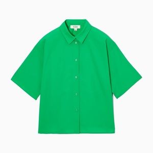 COS Boxy Short-Sleeved Poplin Shirt Blouse